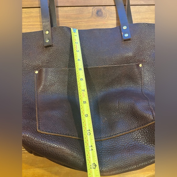 Dark Brown "Coldbrew" Pebbled Portland Leather Large Tote Bag - Picture 12 of 12